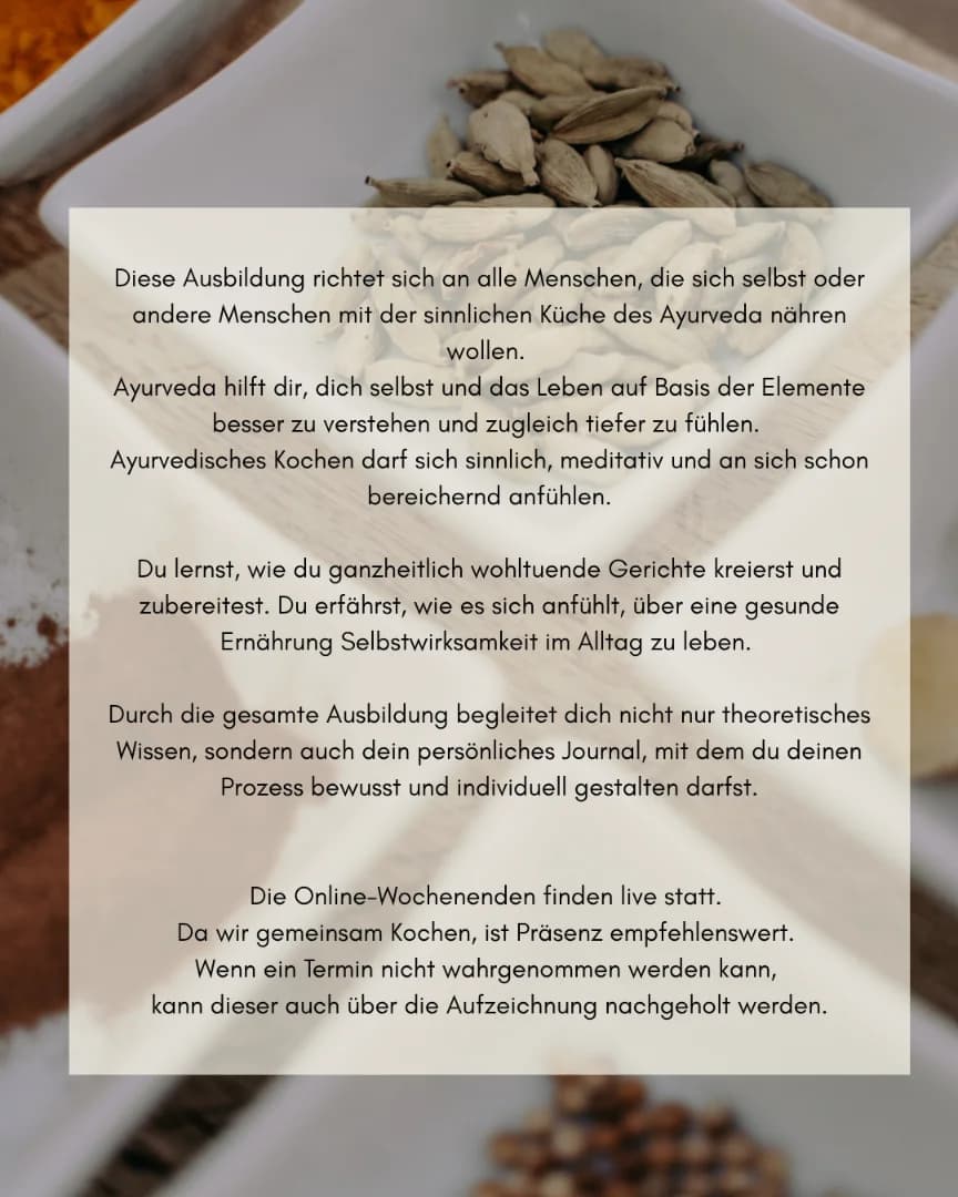 Bild vom Retreat The Art of Sensual Cooking – Ayurveda-Koch-Ausbildung mit Kim & Domi